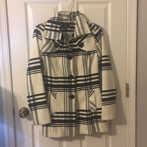 White and black/grey striped jacket